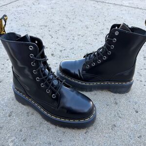 Dr. Martens Jadon Smooth Black Lace-Up Boots Leather Platform Punk